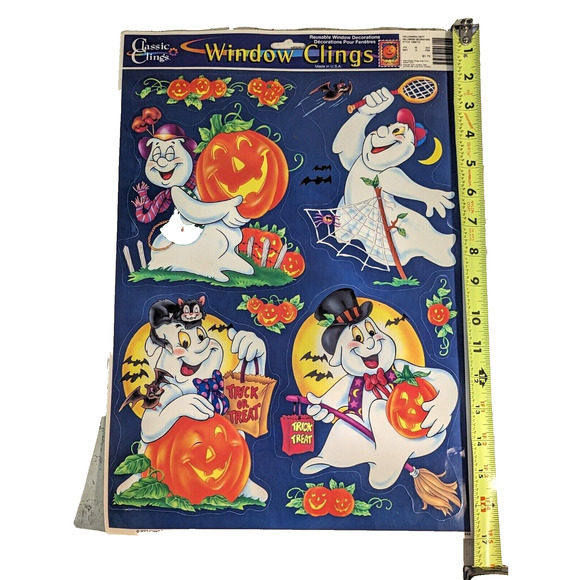 Halloween Decor Ghosts 2000 Classic Clings Window Clings Stickers NOS - Picture 7 of 8